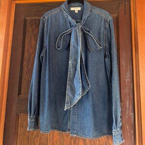 Frame denim bow blouse